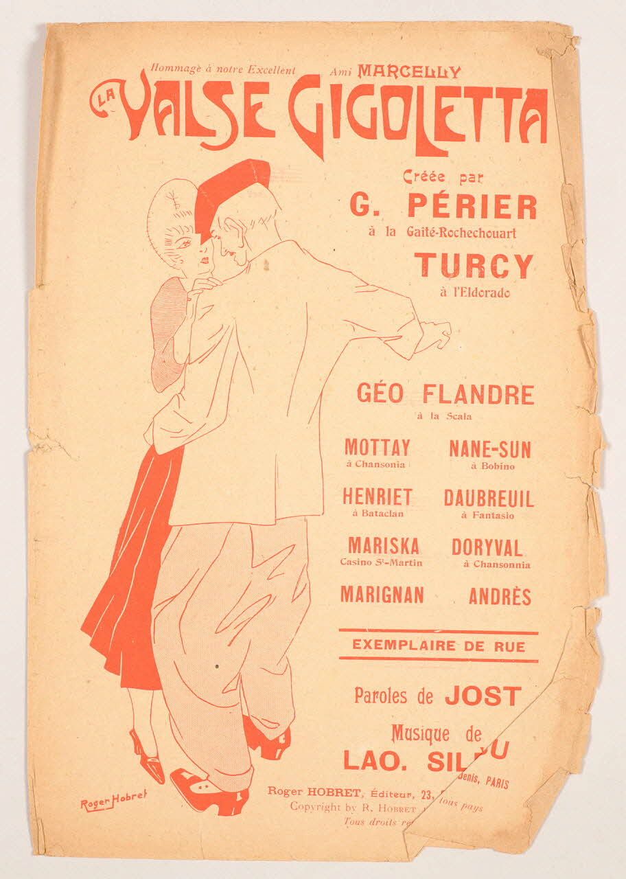 Lao Silésu ; Adolphe Jost ; G. Périer ; Andrée Turcy ; Roger Hobret chanson petit format 1911 1966.205.3 Photo