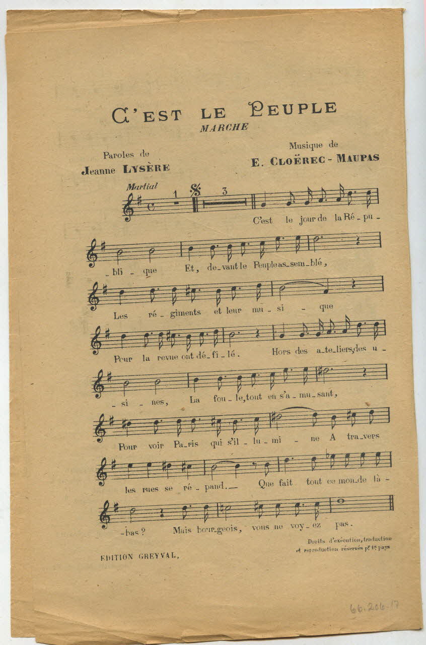 chanson petit format 1966.206.17 Photo