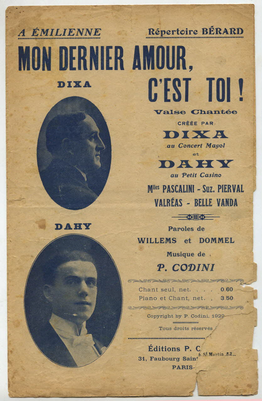 chanson petit format 1967.179.121 Photo