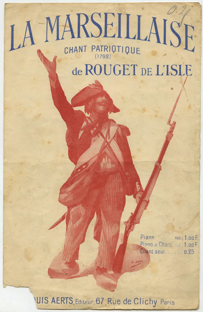 Claude J. Rouget De L'isle ; Louis Aerts chanson petit format Île-de-France, France 1792 1967.179.34 Photo