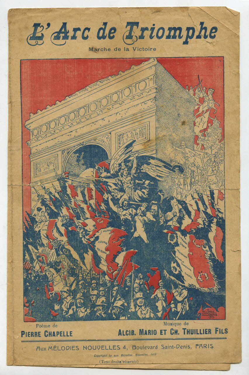 Alcib Mario ; Pierre Chapelle ; Charles Fils Thuillier ; La Lyre; ; F Jobbé Duval ; Aux Mélodies Nouvelles chanson petit format Île-de-France, France 1919 1967.179.54 Photo