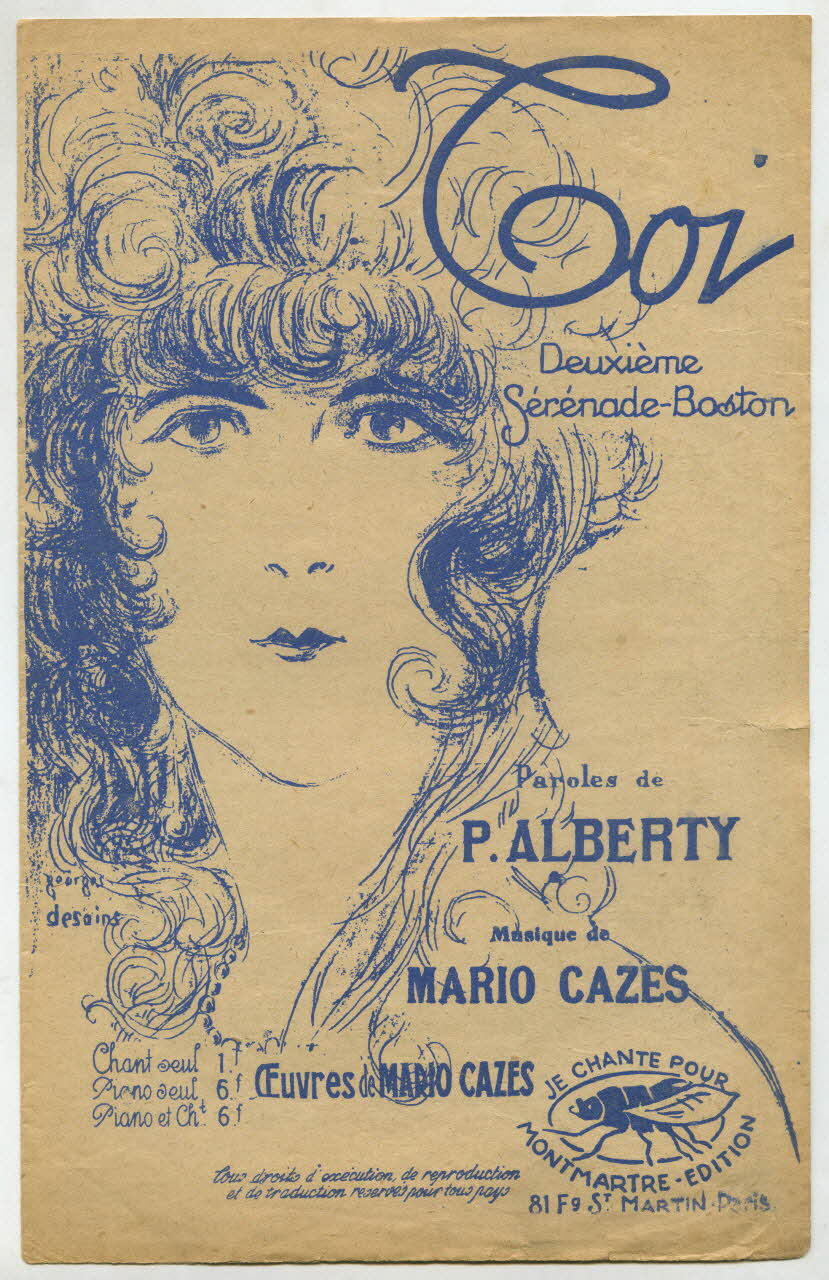 Pierre Alberty ; Mario Cazes ; Montmartre Edition chanson petit format Île-de-France, France 1925 1965.183.17 Photo