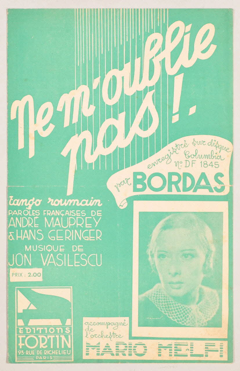 André Mauprey ; Jon Vasilescu ; Hans Geringer ; Constant Fortin ; Mario Melfi chanson petit format Île-de-France, France 1934 1965.183.45 Photo