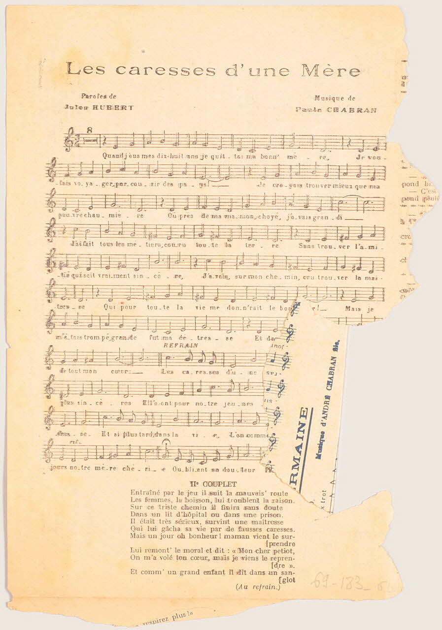 chanson petit format 1965.183.64 Photo