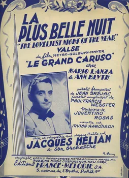 partition de musique La plus belle nuit 1969.88.1004 Photo
