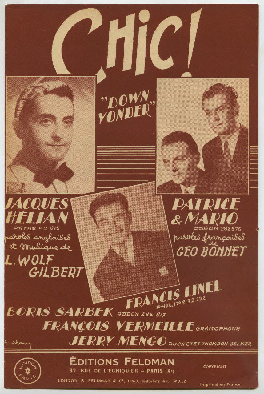 chanson petit format 1969.88.1011 Photo