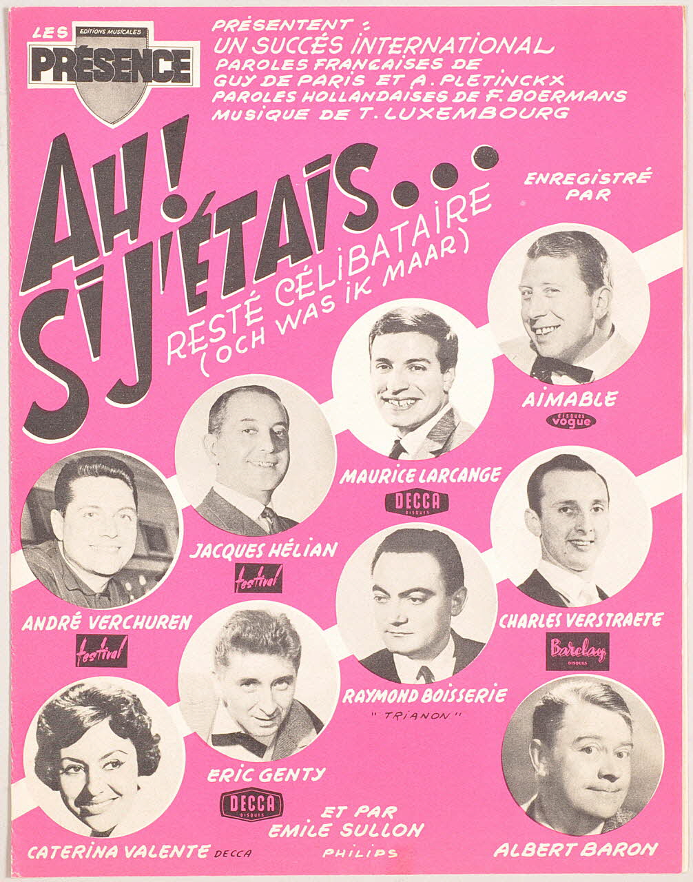 partition de musique Ah ! Si j'étais...(resté célibataire) 1969.88.1079 Photo