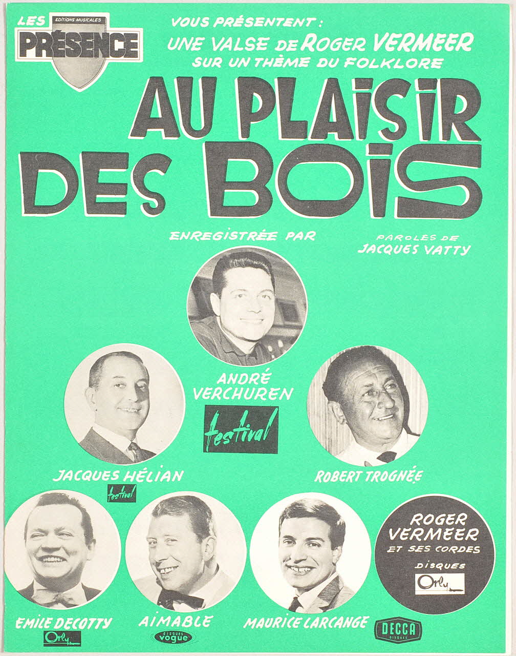 partition de musique Au plaisir des bois 1969.88.1080 Photo