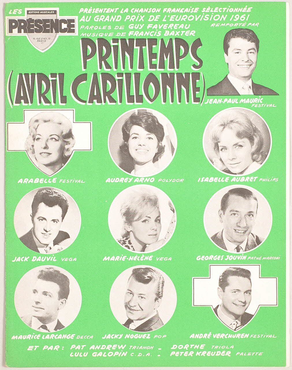 partition de musique Printemps (avril carillonne) 1969.88.1089 Photo