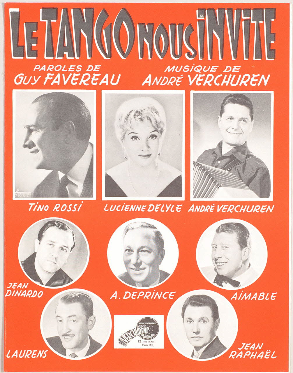 partition de musique Le tango nous invite 1969.88.1092 Photo