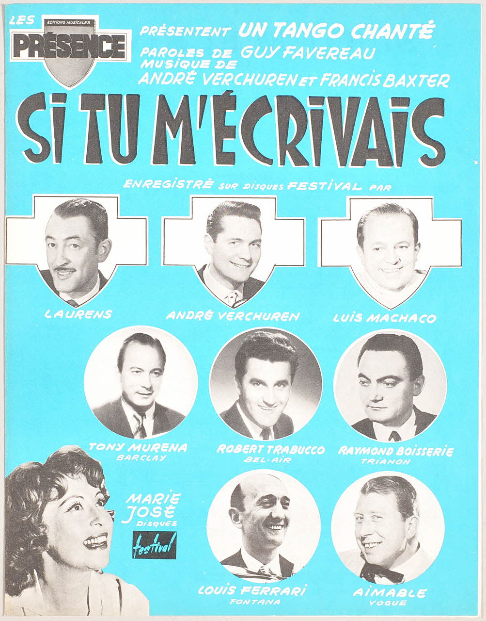 partition de musique Si tu m'écrivais 1969.88.1096 Photo