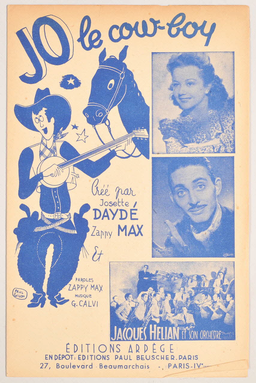 Gérard Calvi ; Zappy Max ; Josette Daydé ; Paul Beuscher chanson petit format 1945 1969.88.117 Photo