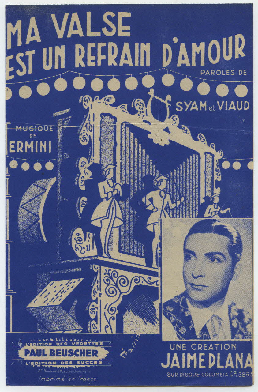 André Viaud ; Syam ; F Ermini ; Jaime Plana ; La Lyre; ; Paul Beuscher chanson petit format Île-de-France, France 1945 1969.88.138 Photo