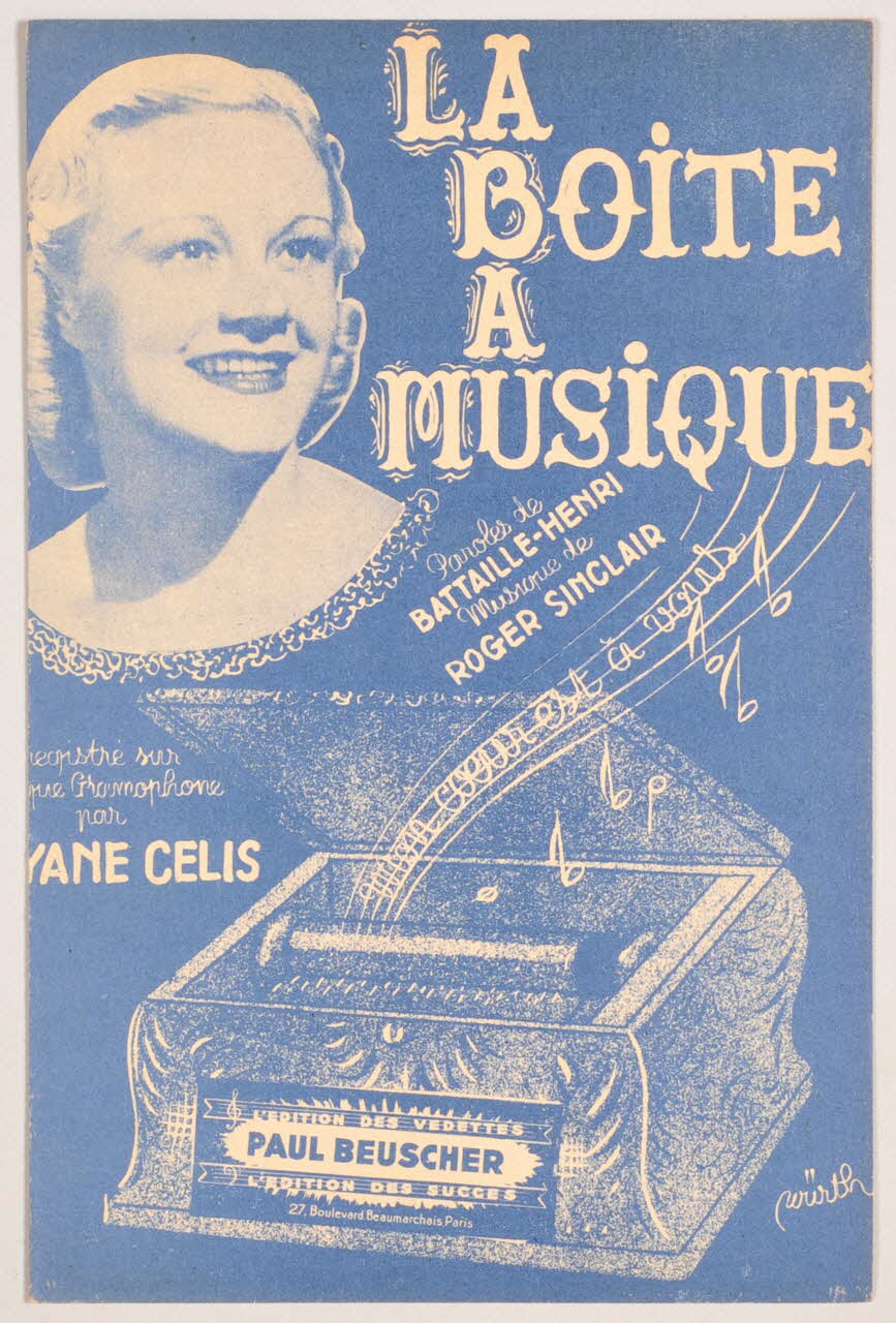 Roger Sinclair ; Henri Bataille ; Elyane Célis ; Paul Beuscher chanson petit format 1940 1969.88.22 Photo