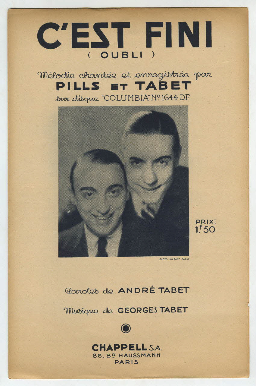 Al Hoffman ; Michel Emer ; Bob Merrill ; Clem Watts ; Les Soeurs Etienne; ; Chappell S.A.; ; Michel Dillard ; R Erny chanson petit format Île-de-France, France 1950 1969.88.336 Photo