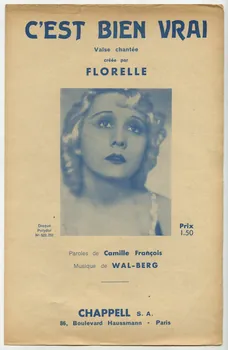 Wal-Berg ; Camille François ; Florelle ; Chappell S.A.; ; Michel Dillard chanson petit format Île-de-France, France 1933 1969.88.354  Photo