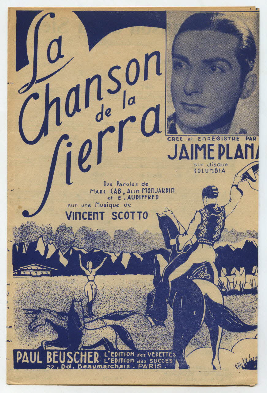 Alin Monjardin ; Marc Cab ; E Audiffred ; Vincent Scotto ; Jaime Plana ; Paul Beuscher chanson petit format Île-de-France, France 1941 1965.121.244 Photo