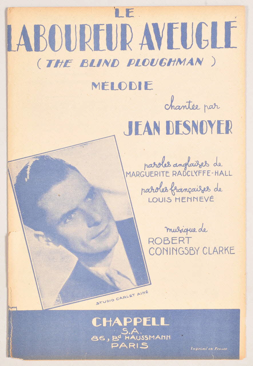 Marguerite Radclyffe-Hall ; Louis Hennevé ; Robert Coningsby Clarke ; Jean Desnoyer ; Chappell S.A.; chanson petit format 1913 1969.88.506  Photo