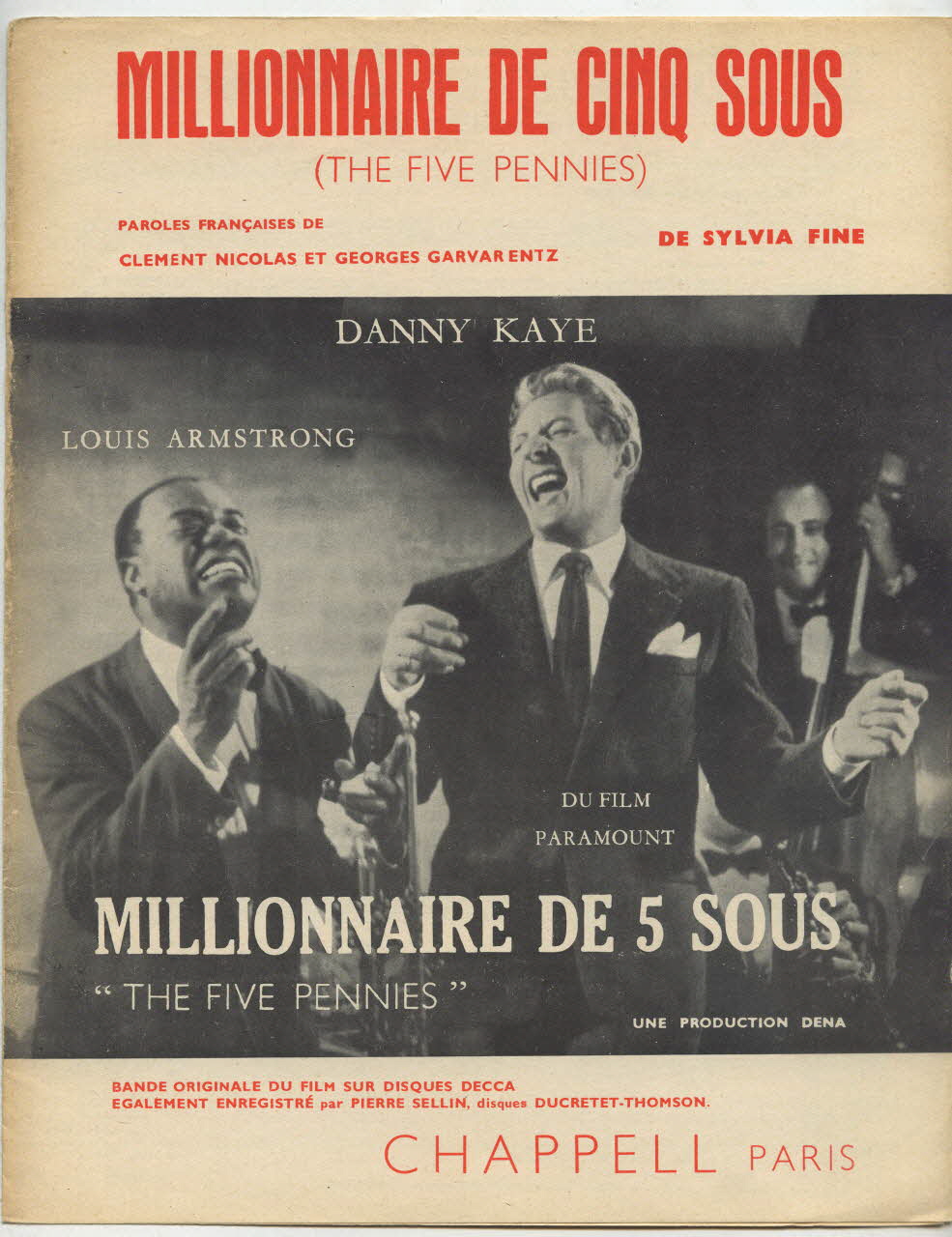 partition de musique Millionnaire de cinq sous 1969.88.548 Photo
