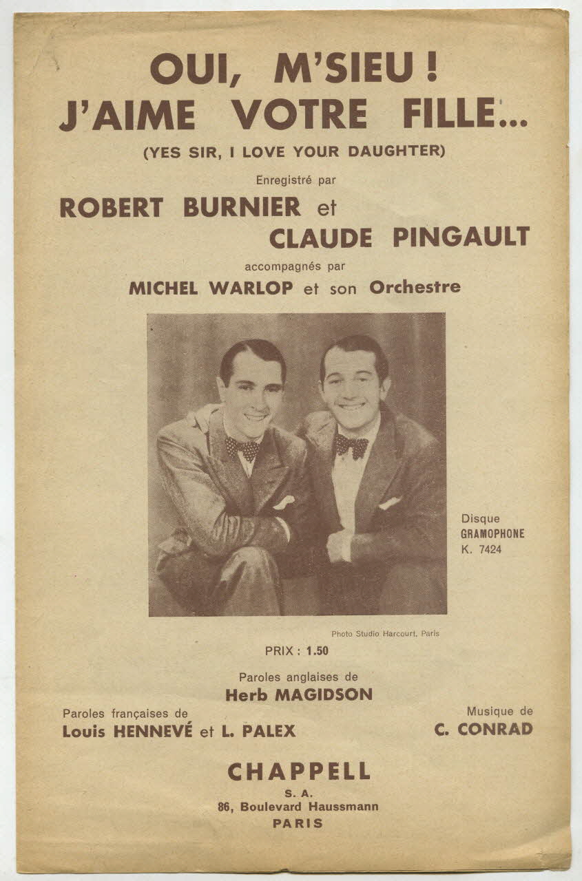 chanson petit format 1969.88.594 Photo