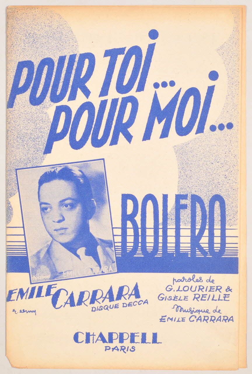 Gisèle Reille ; Georges Lourier ; Emile Carrara ; Chappell; chanson petit format 1949 1969.88.621 Photo