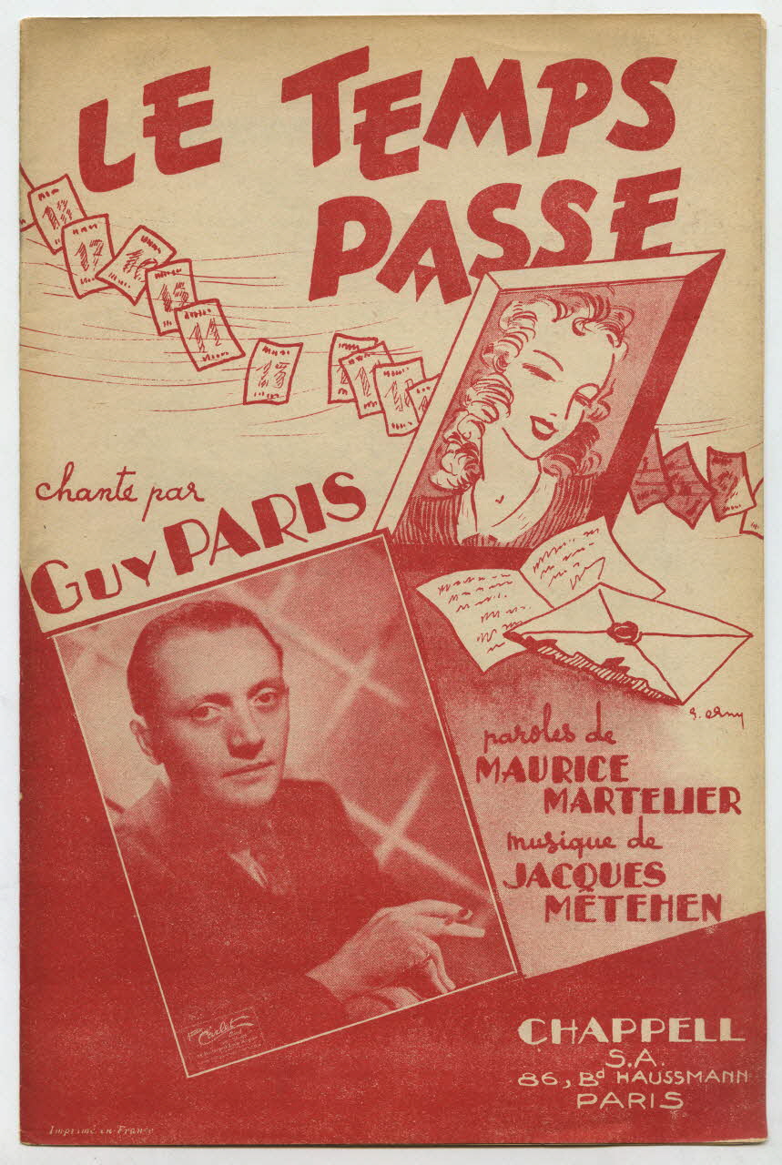 Jacques Metehen ; Maurice Martelier ; Guy Paris ; Chappell S.A.; chanson petit format Île-de-France, France 1945 1969.88.675 Photo