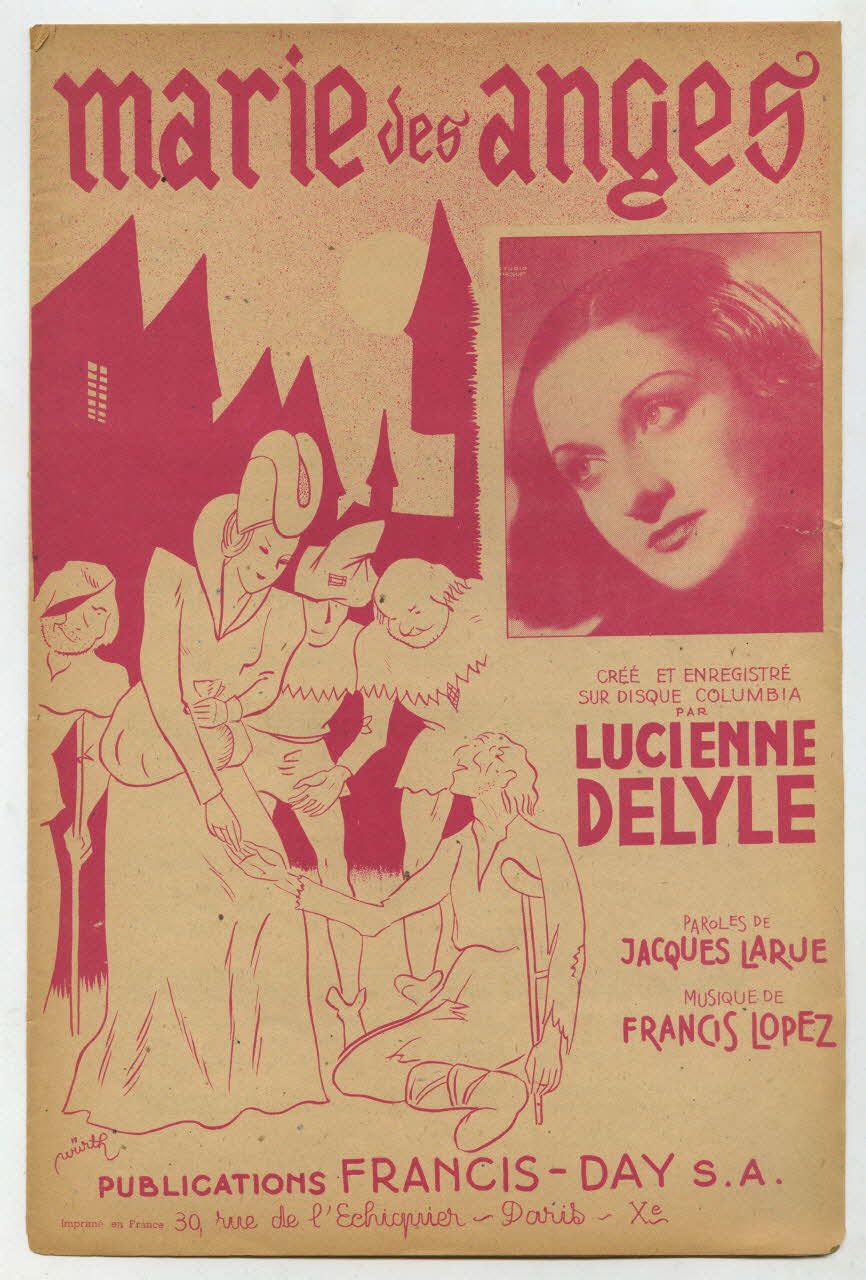 Francis Lopez ; Jacques Larue ; Lucienne Delyle ; Cavel Et Cie ; Publications Francis Day (S.A); chanson petit format Île-de-France, France 1944 1969.88.777 Photo