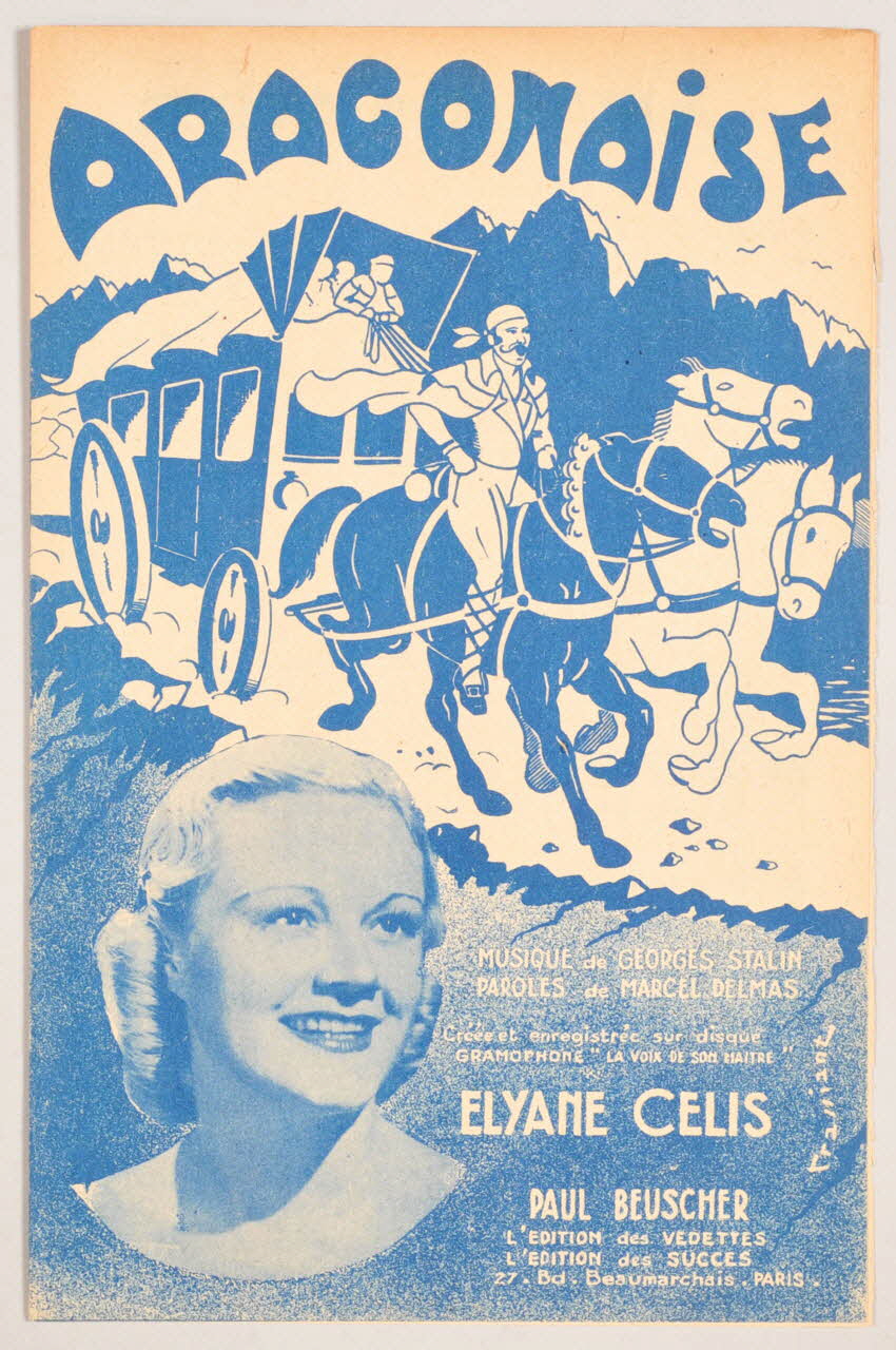 Georges Stalin ; Marcel Delmas ; Elyane Célis ; Paul Beuscher chanson petit format 1941 1969.88.8 Photo