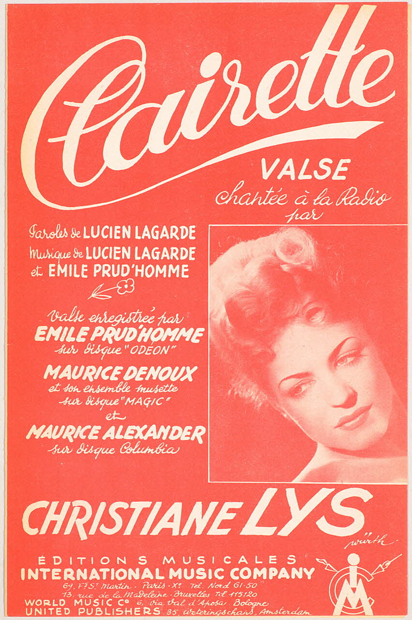 chanson petit format 1969.88.852 Photo