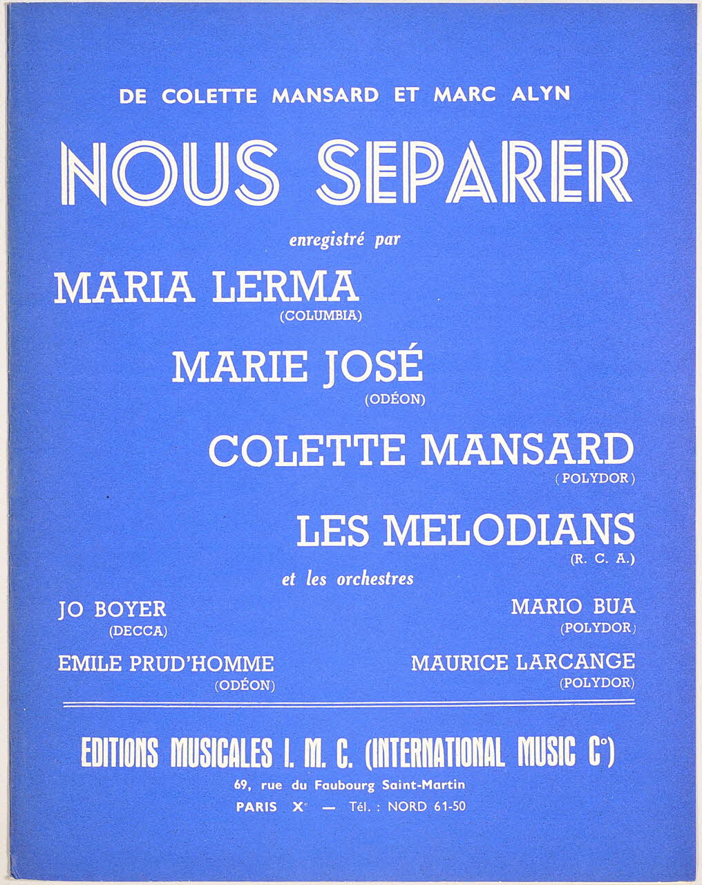 chanson petit format 1969.88.857 Photo