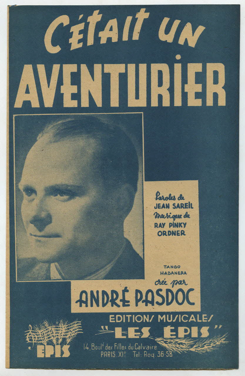Ray Pinky Ordner ; Jean Sareil ; André Pasdoc ; La Clé De Sol; ; Les Epis; chanson petit format Île-de-France, France 1947 1969.88.883 Photo