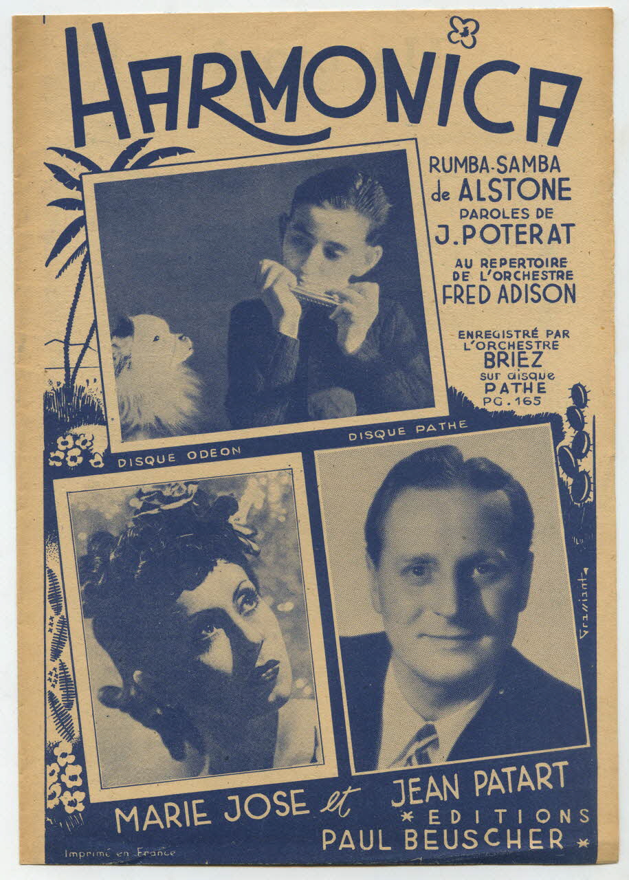 Alstone ; Jacques Poterat ; Marie-José ; Jean Patart ; La Lyre; ; L. Minet ; Paul Beuscher chanson petit format Île-de-France, France 1946 1969.88.93 Photo