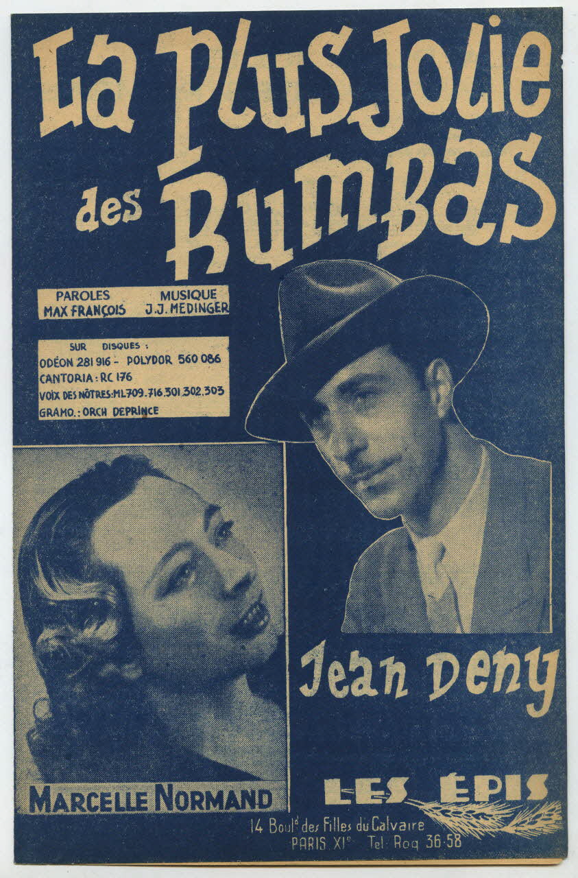 Jean Médinger ; Max François ; Marcelle Normand ; Jean Deny ; La Clé De Sol; ; Les Epis; chanson petit format Île-de-France, France 1948 1969.88.930 Photo