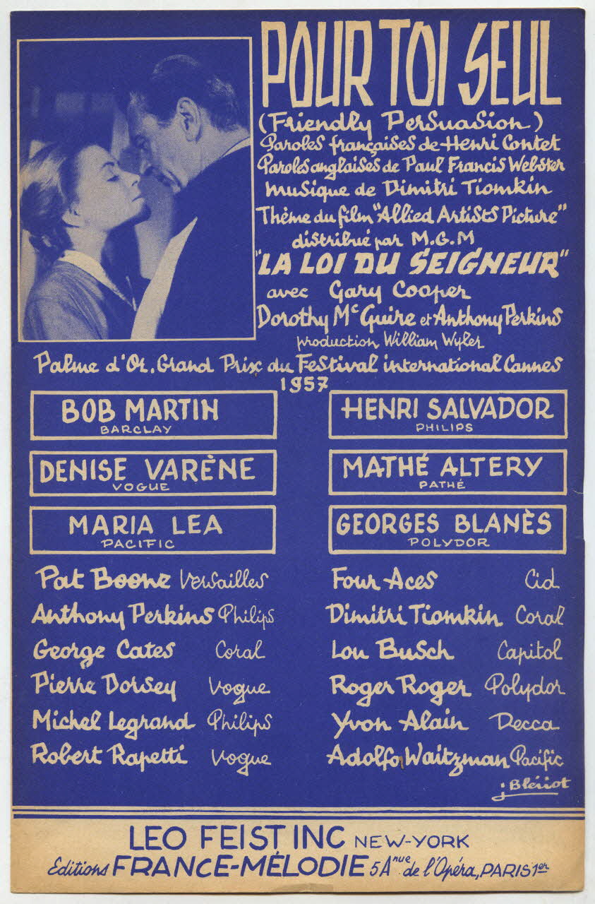 chanson petit format 1969.88.975 Photo