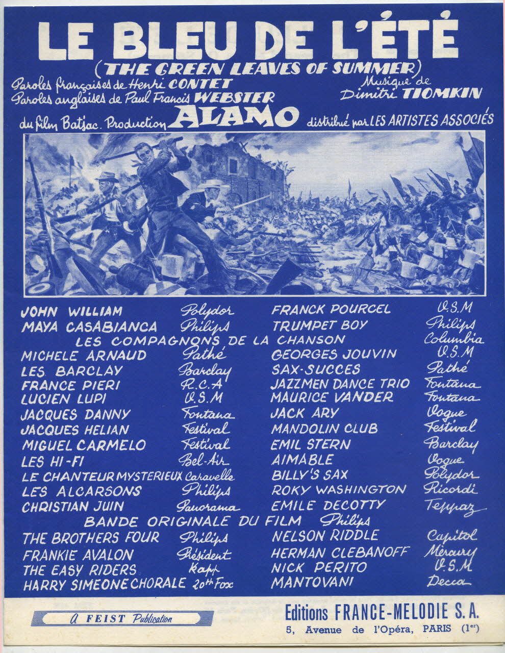 partition de musique Le bleu de l'été 1969.88.986 Photo