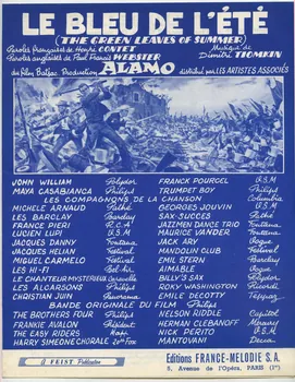 partition de musique Le bleu de l'été 1969.88.986 Photo