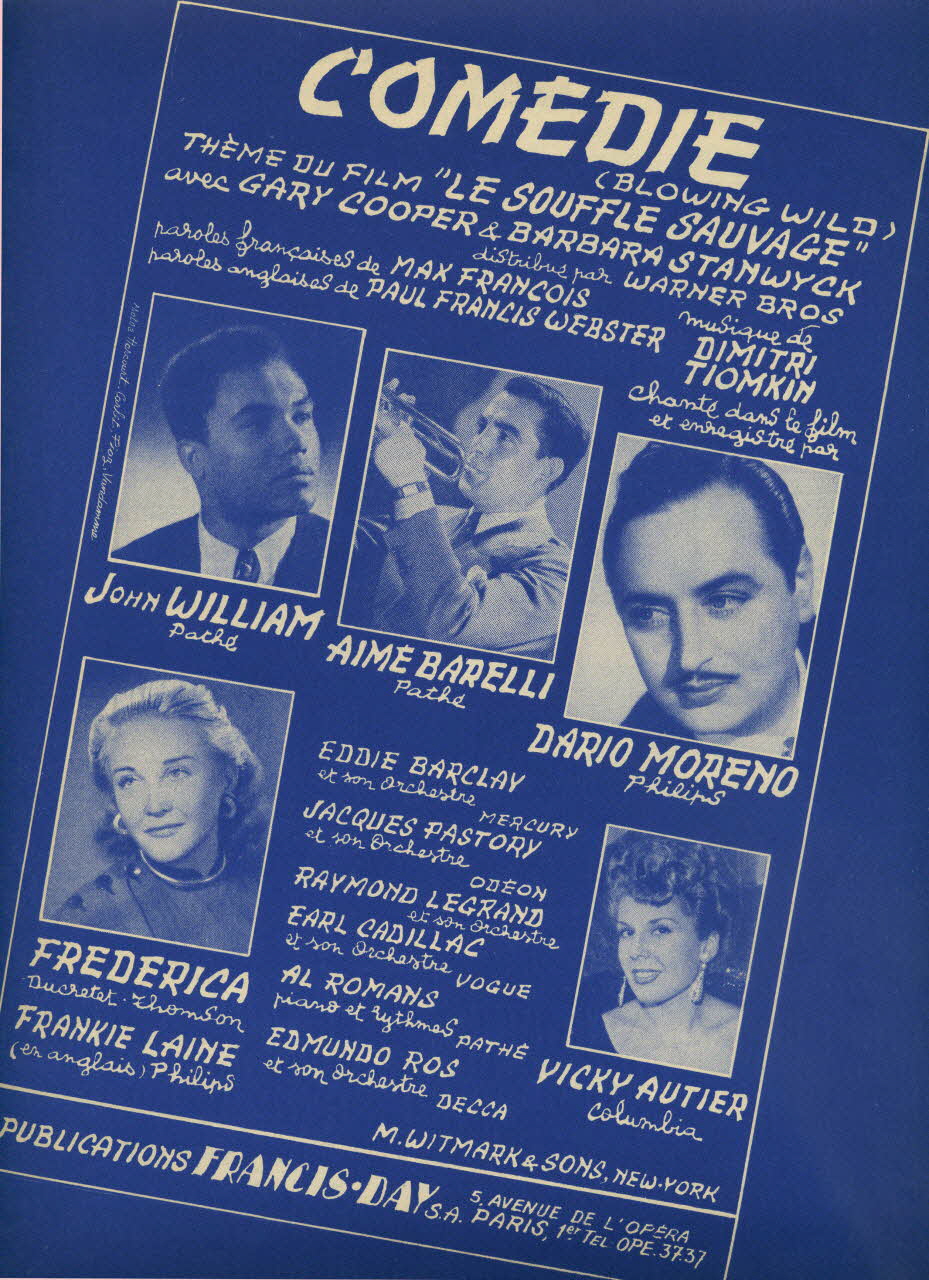 partition de musique Comédie (Blowing wild) 1969.88.819 Photo