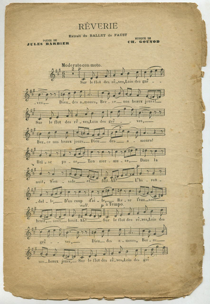 partition de musique Comme à vingt ans 1970.139.119.1-2 Photo