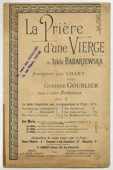 partition de musique La prière d'une Vierge 1970.139.121 Photo