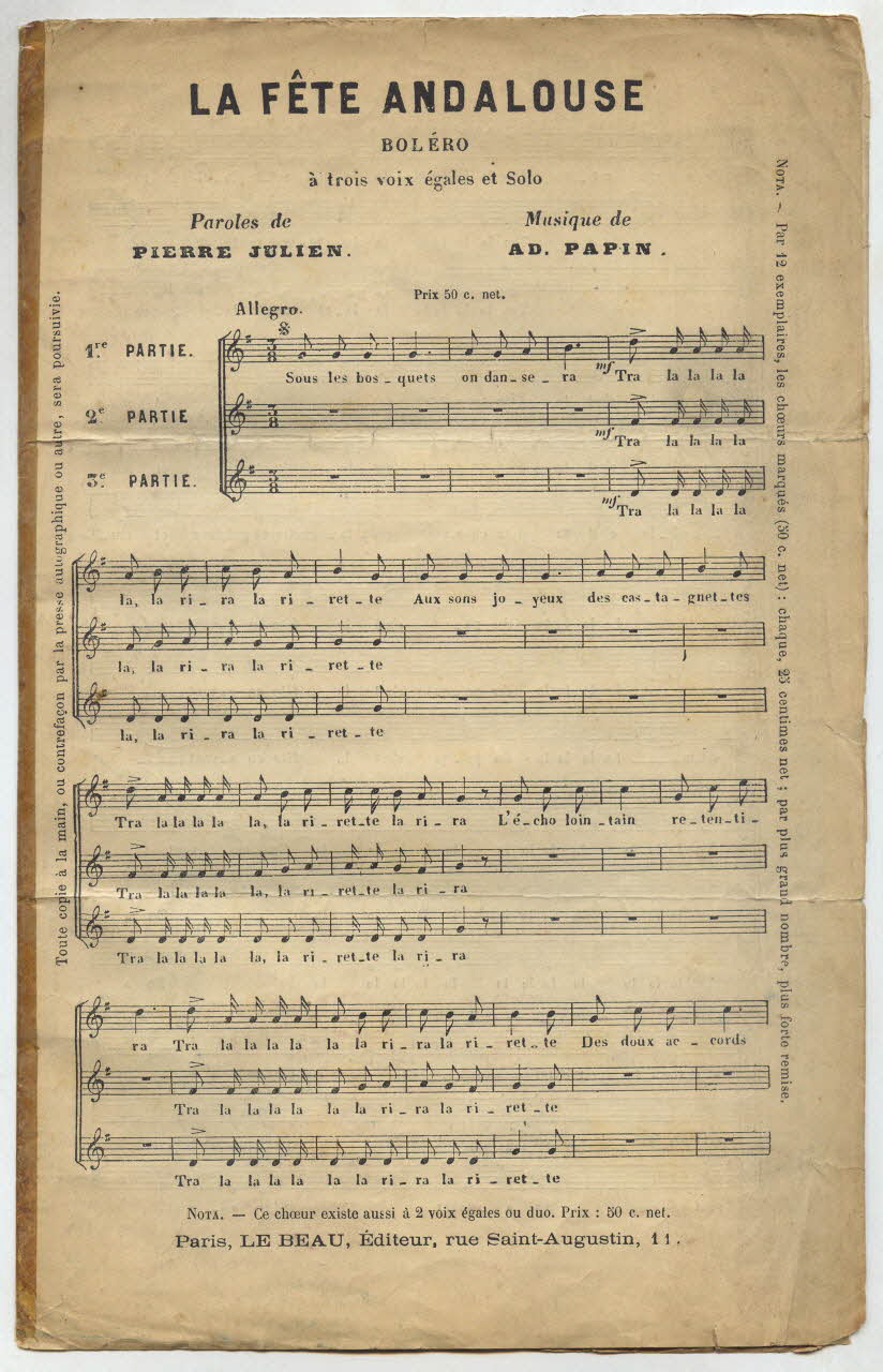 partition de musique petit format 1970.139.123 Photo