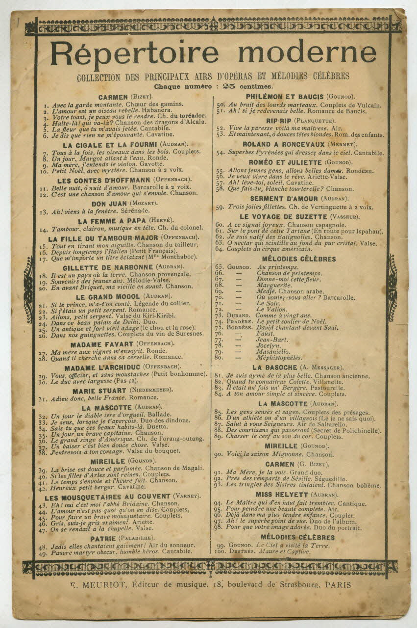 chanson petit format 1970.139.124 Photo