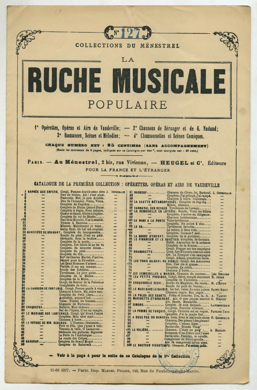 chanson petit format 1971.33.231 Photo
