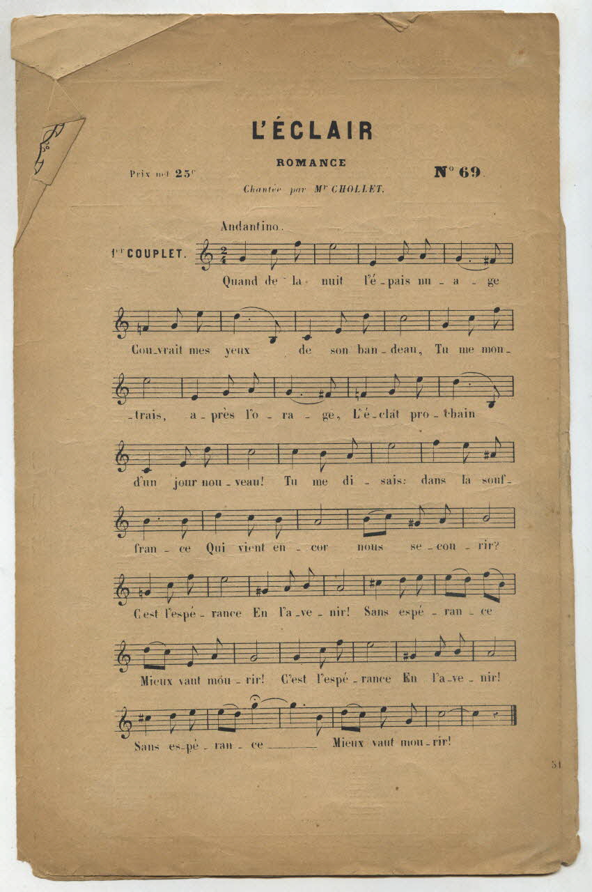 chanson petit format 1971.33.233 Photo