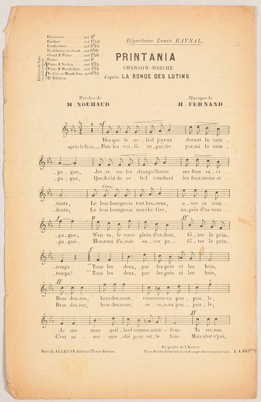 chanson petit format 1971.33.350 Photo