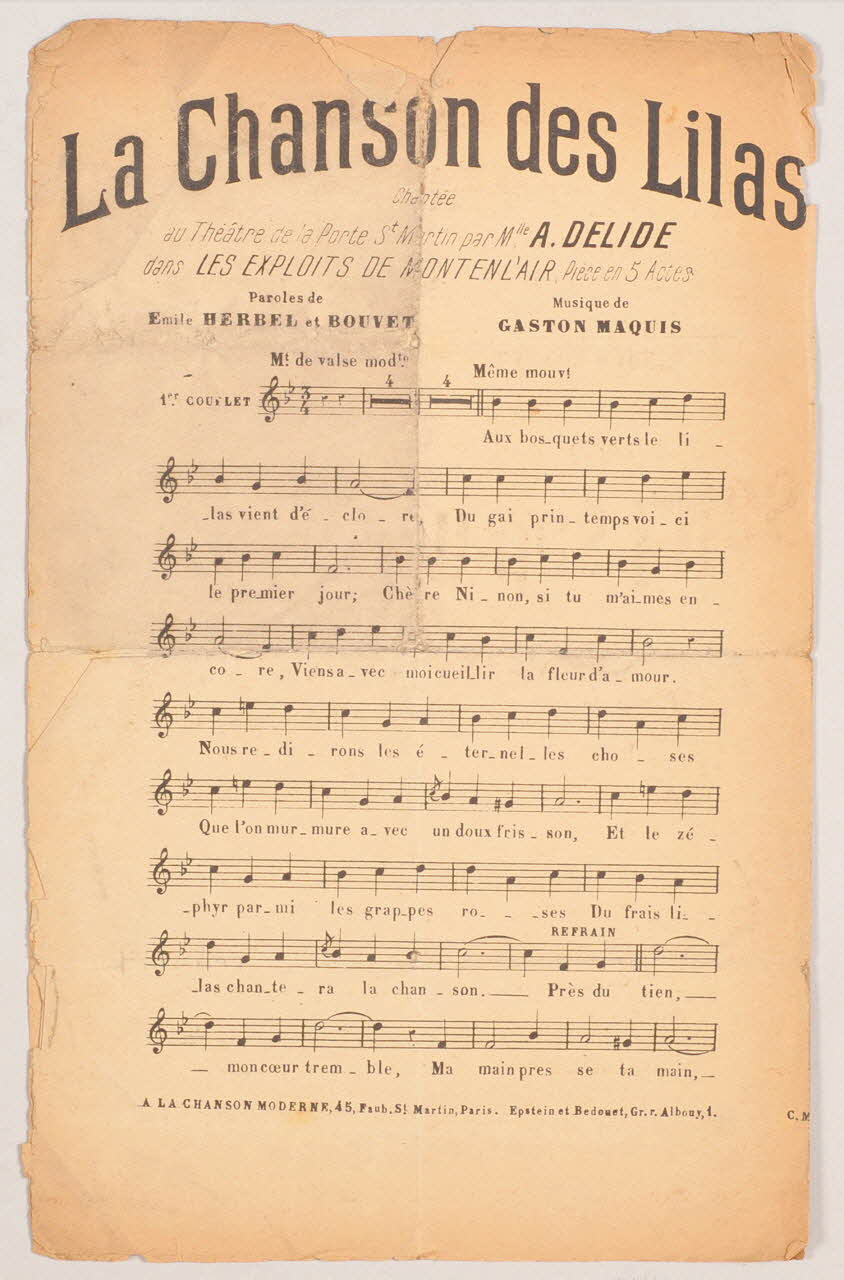 chanson petit format 1971.33.357 Photo