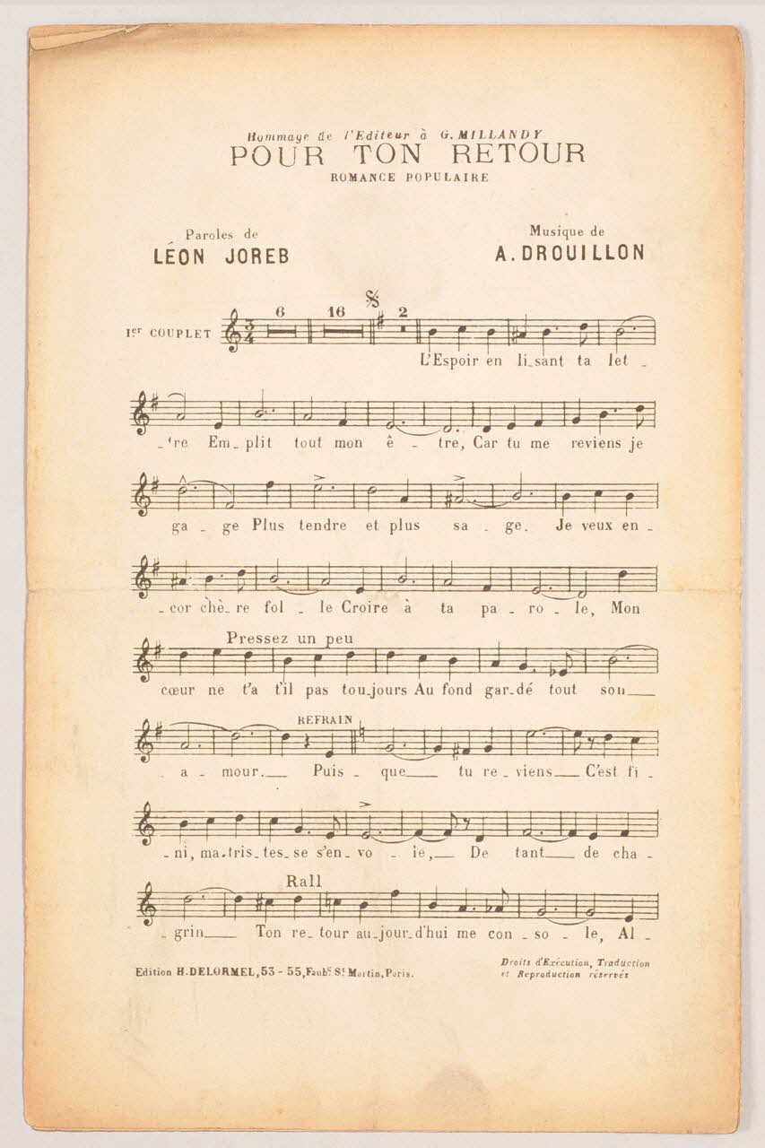 chanson petit format 1971.33.365 Photo