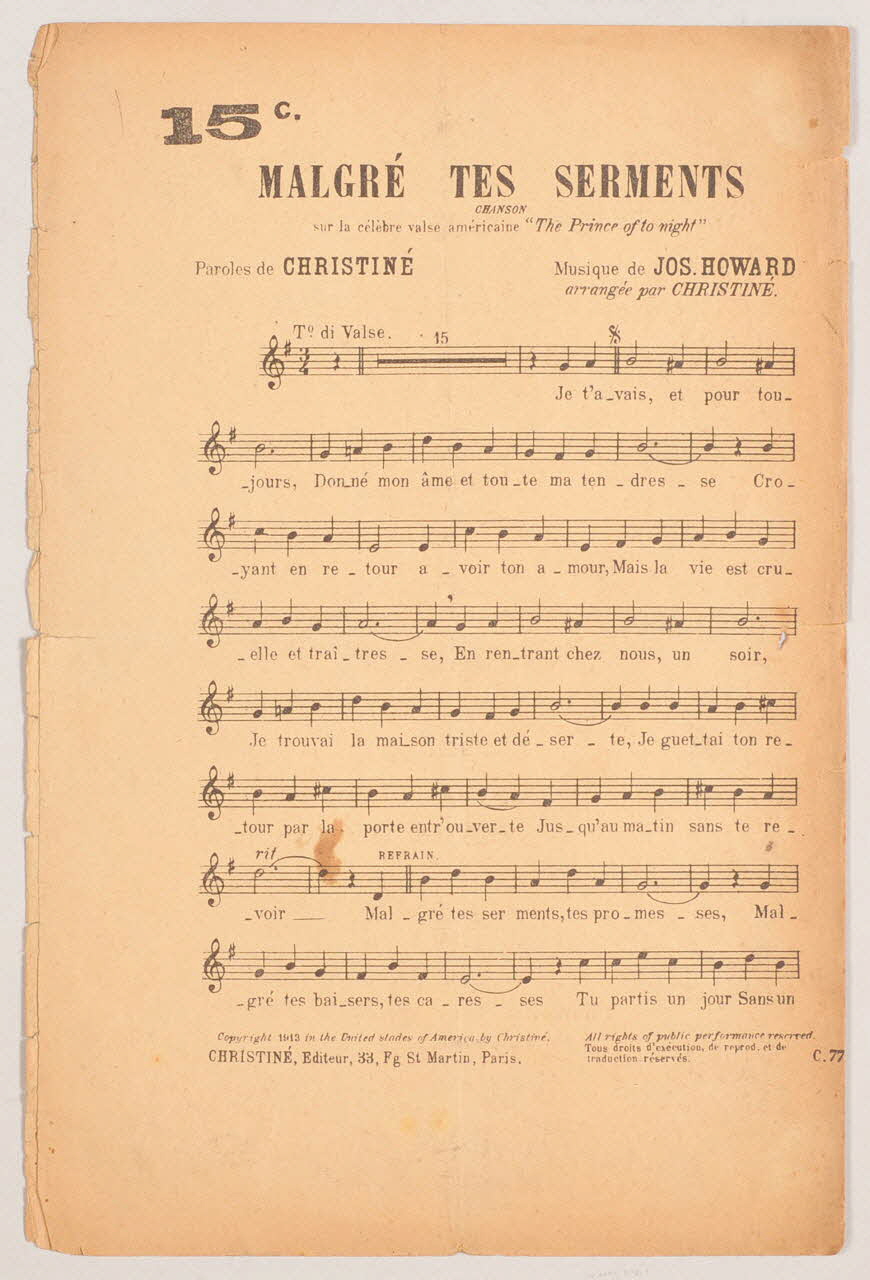 chanson petit format 1971.33.384 Photo