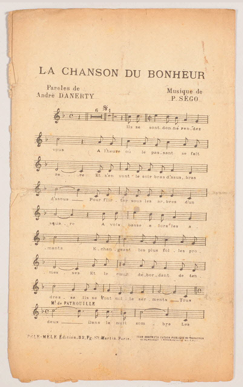 chanson petit format 1971.33.385 Photo