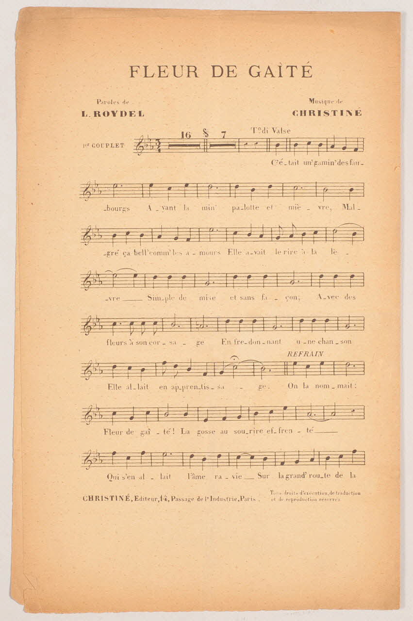 chanson petit format 1971.33.390 Photo