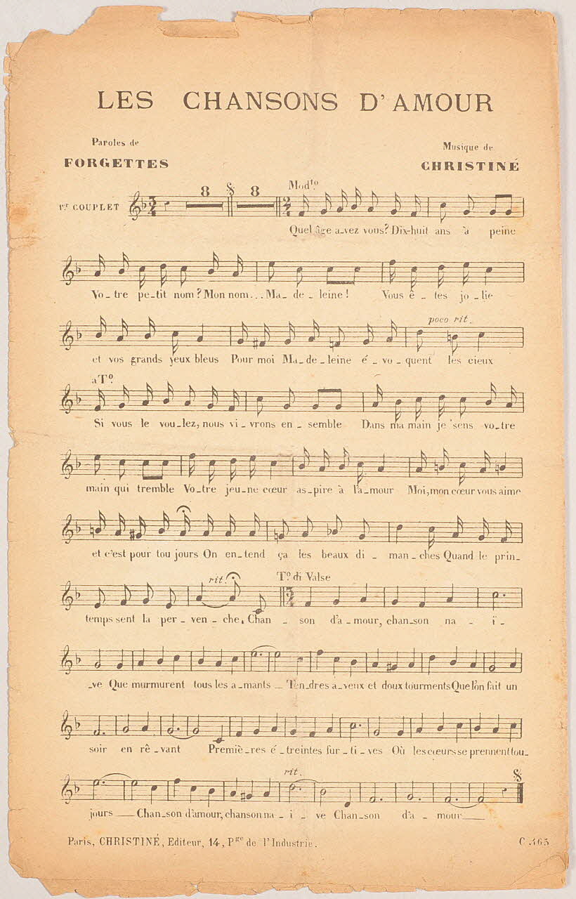 chanson petit format 1971.33.395 Photo